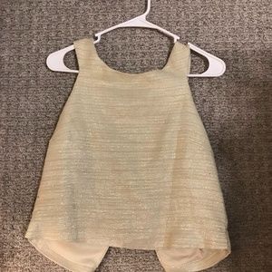 Gold shimmery cropped shirt